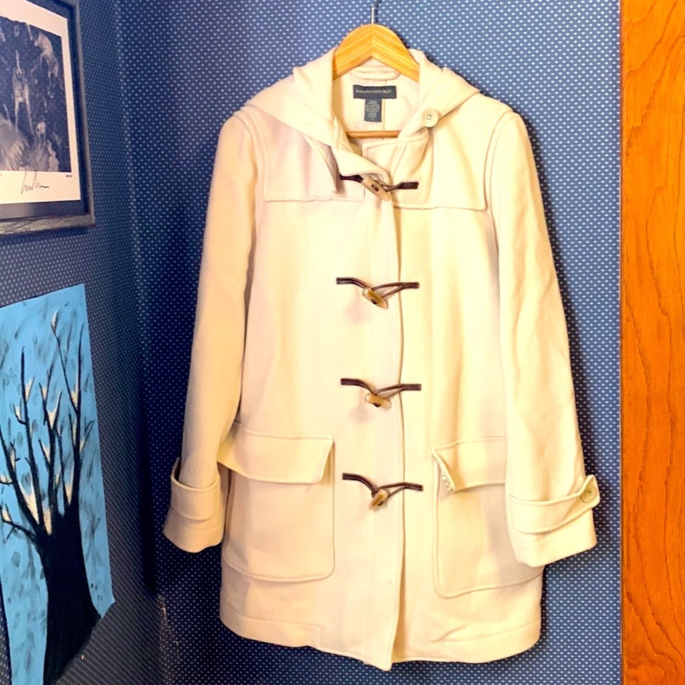Vintage Banana Republic Hooded Toggle Peacoat